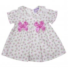 PQ212- Pink: Baby Girls Luxury Fully Lined Dress (0-12 Months)